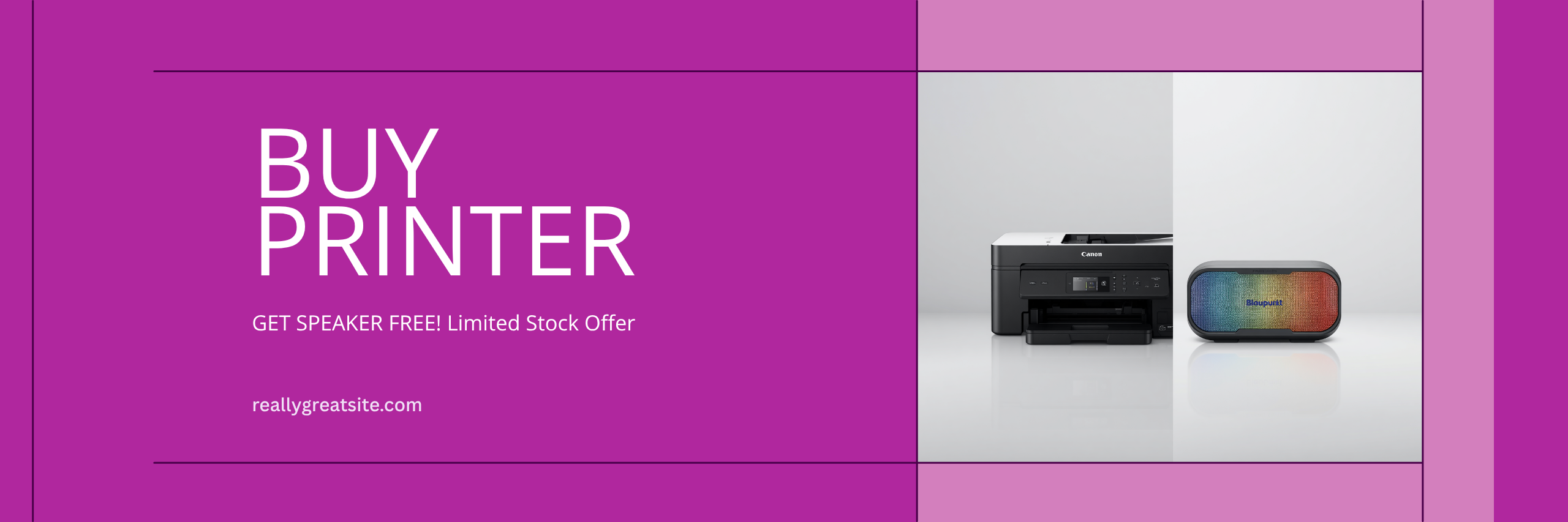 Buy Printer Get Speaker Free - Canon PIXMA G3770 Offer Banner Buy Canon PIXMA G3770 Printer at Rs 15590 Get Blaupunkt Bluetooth Speaker Free - Limited Stock Offer at Real Compusystem Ahmedabad