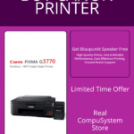 Buy Canon PIXMA G3770 Multi-function WiFi Color Inkjet Printer Get Blaupunkt Bluetooth Speaker Free - Real CompuSystem Ahmedabad